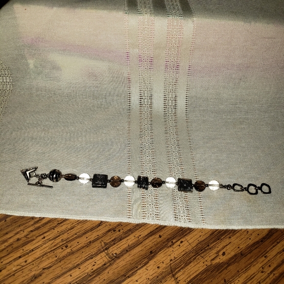 Retired Silpada Smokey Quartz. Sterling Silver Bracelet with gorgeous CZ Swirls - Picture 4 of 5